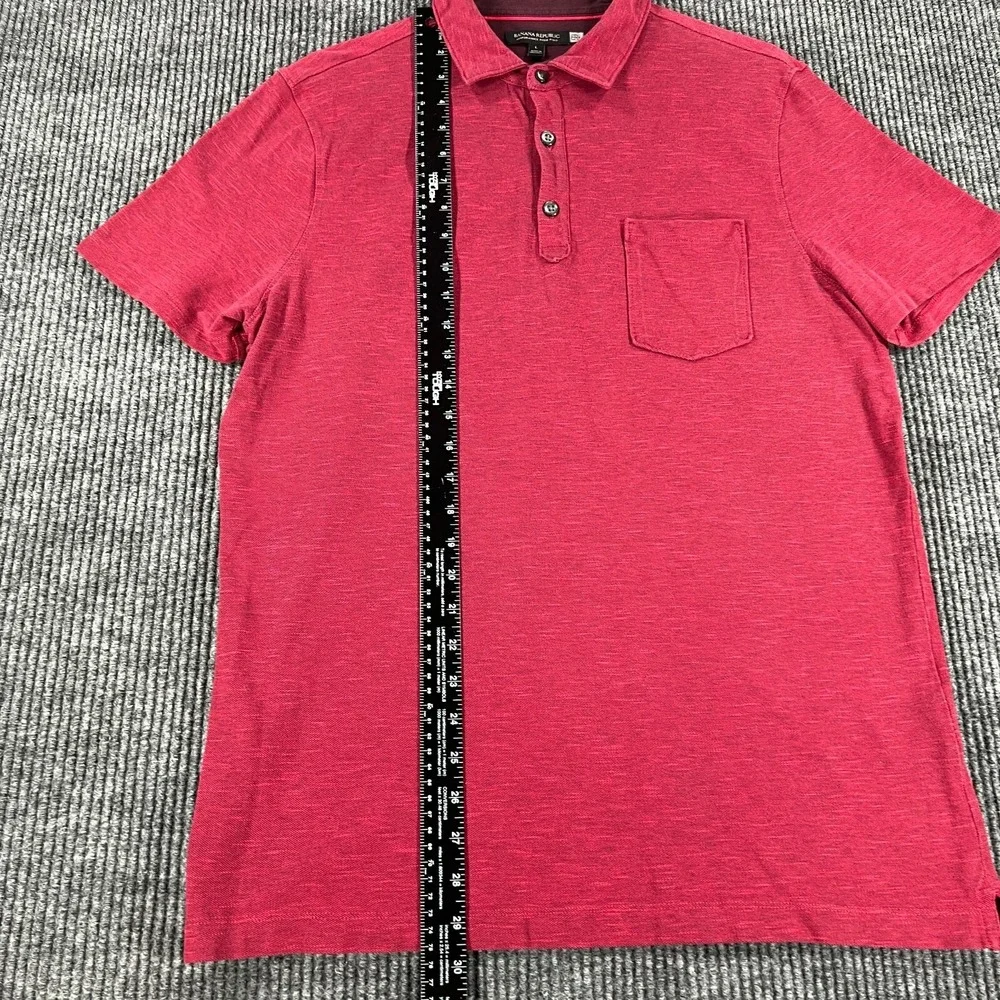 Banana Republic Mens Large Red Short Sleeve‎ Performance Pique Polo Shirt